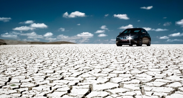 Photograph James Callaghan Honda Civic On Dried Lake Bed Spain on One Eyeland